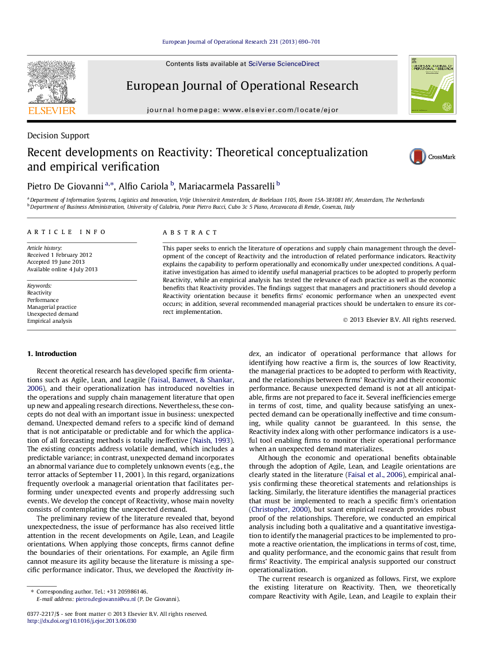 Recent developments on Reactivity: Theoretical conceptualization and empirical verification