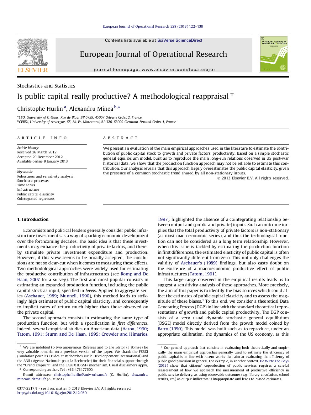 Is public capital really productive? A methodological reappraisal