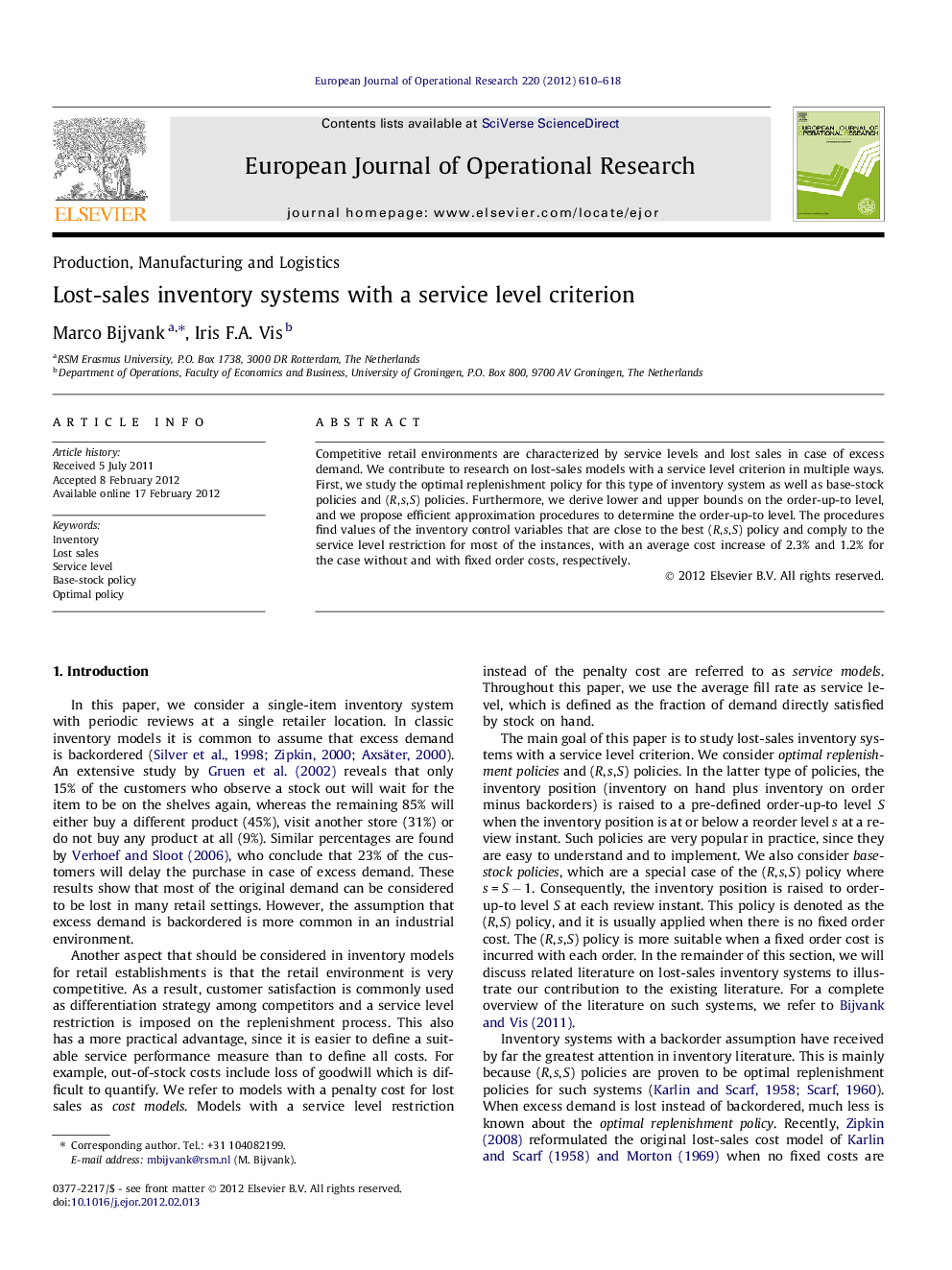 Lost-sales inventory systems with a service level criterion