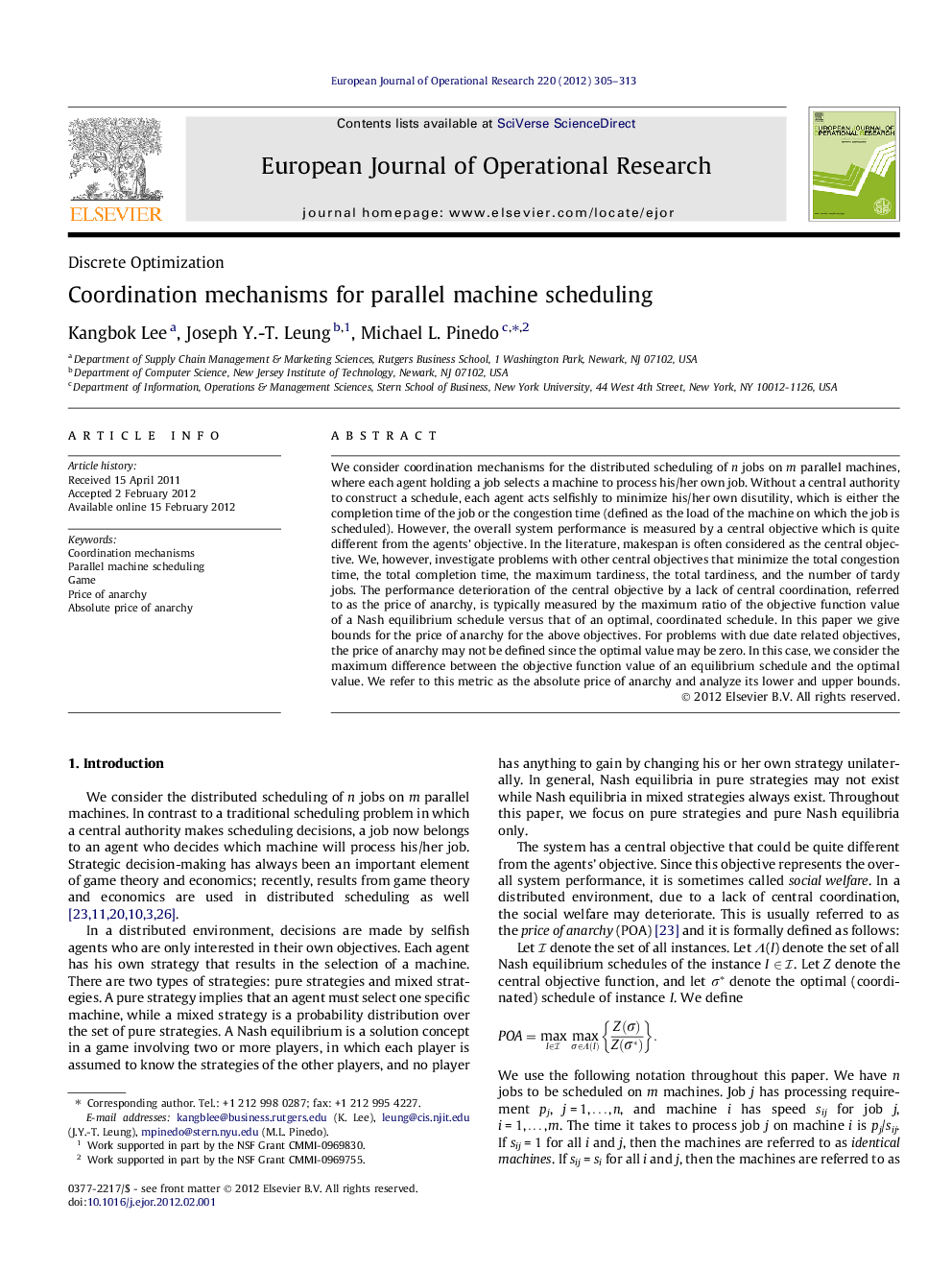 Coordination mechanisms for parallel machine scheduling