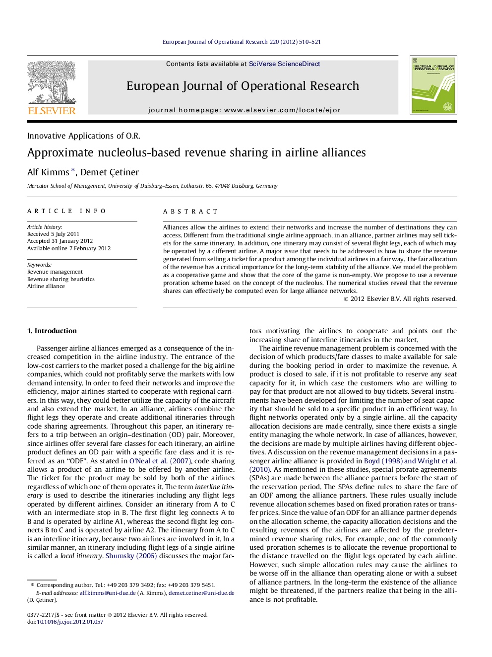 Approximate nucleolus-based revenue sharing in airline alliances