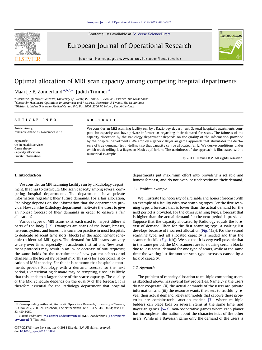 Optimal allocation of MRI scan capacity among competing hospital departments