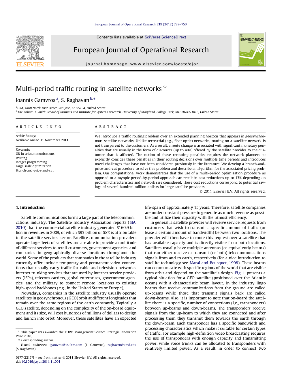 Multi-period traffic routing in satellite networks