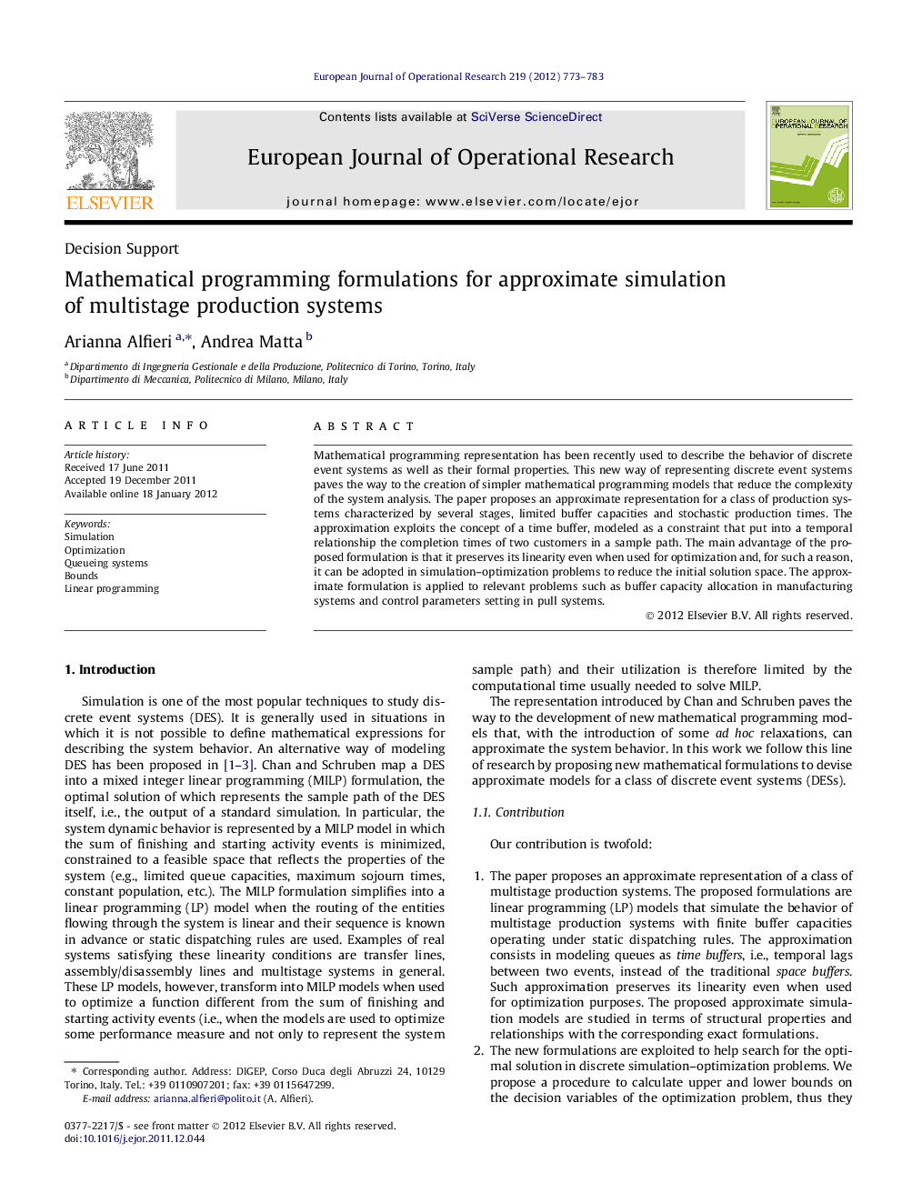 Mathematical programming formulations for approximate simulation of multistage production systems