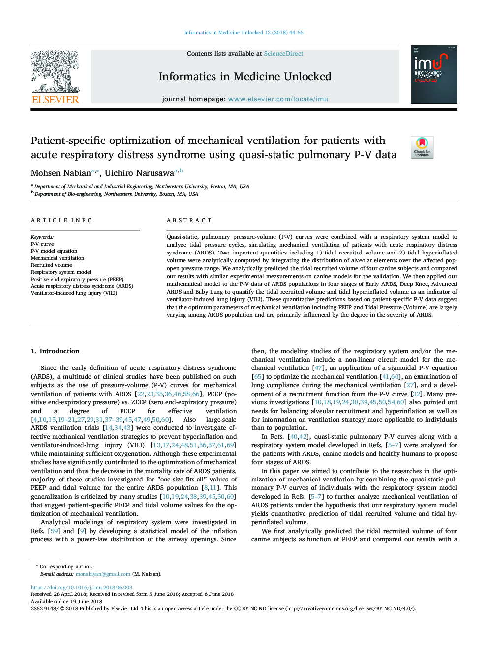 Patient-specific optimization of mechanical ventilation for patients with acute respiratory distress syndrome using quasi-static pulmonary P-V data