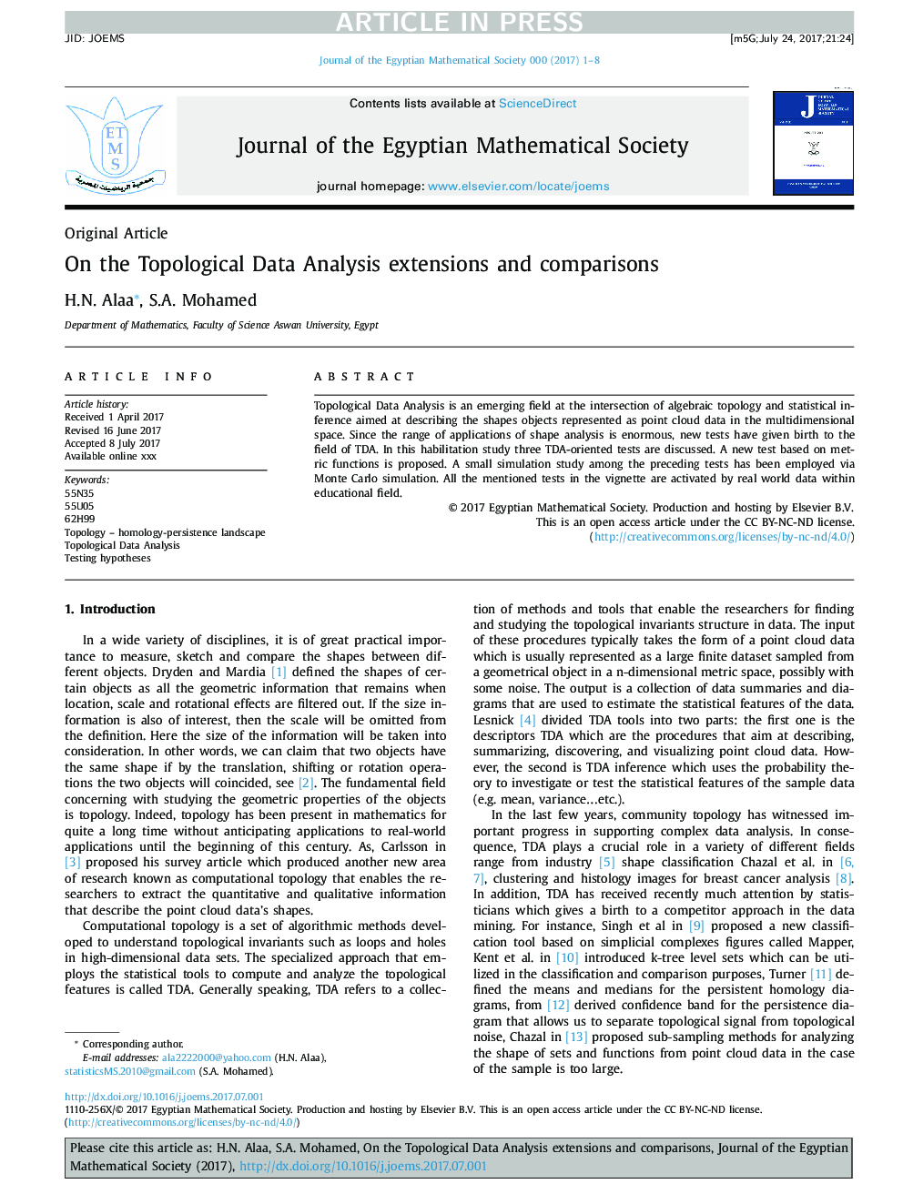 On the Topological Data Analysis extensions and comparisons