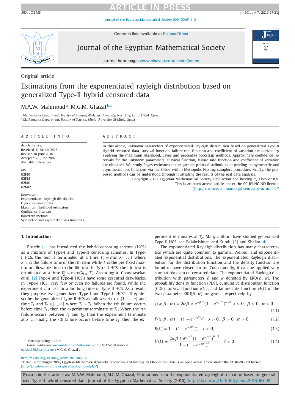 Estimations from the exponentiated rayleigh distribution based on generalized Type-II hybrid censored data