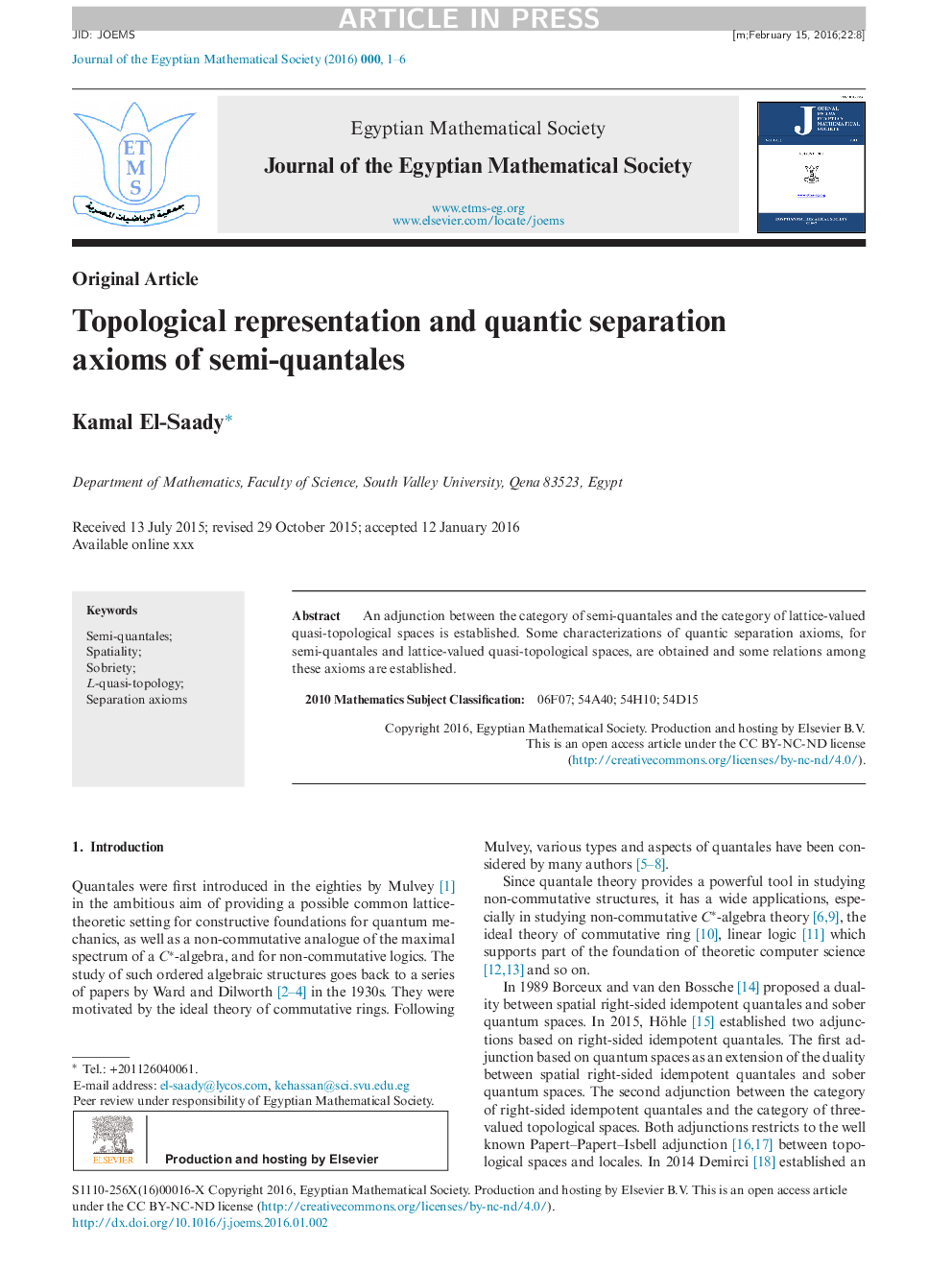 Topological representation and quantic separation axioms of semi-quantales