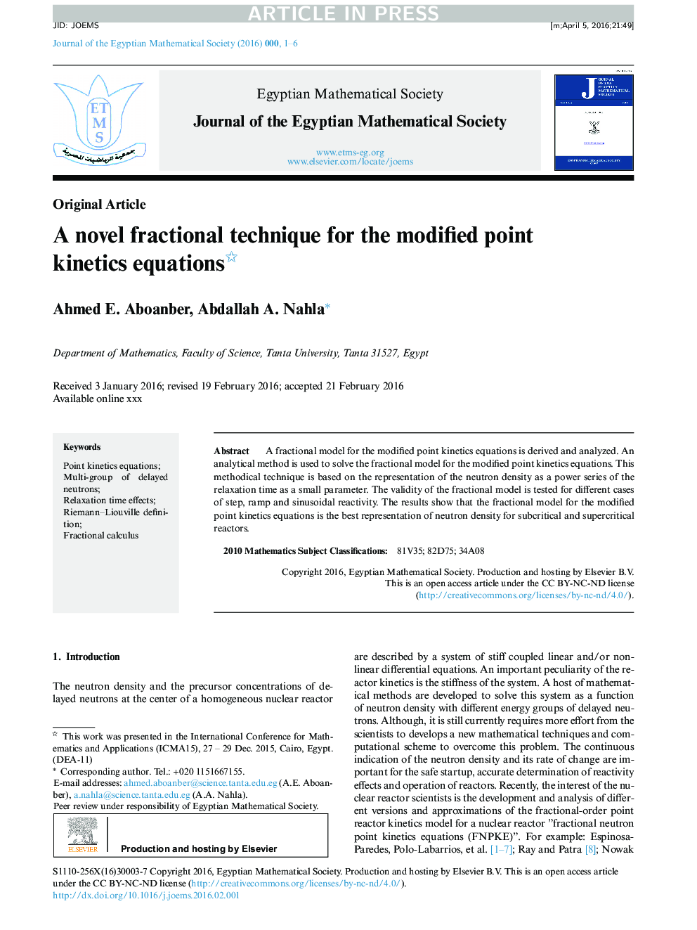 A novel fractional technique for the modified point kinetics equations