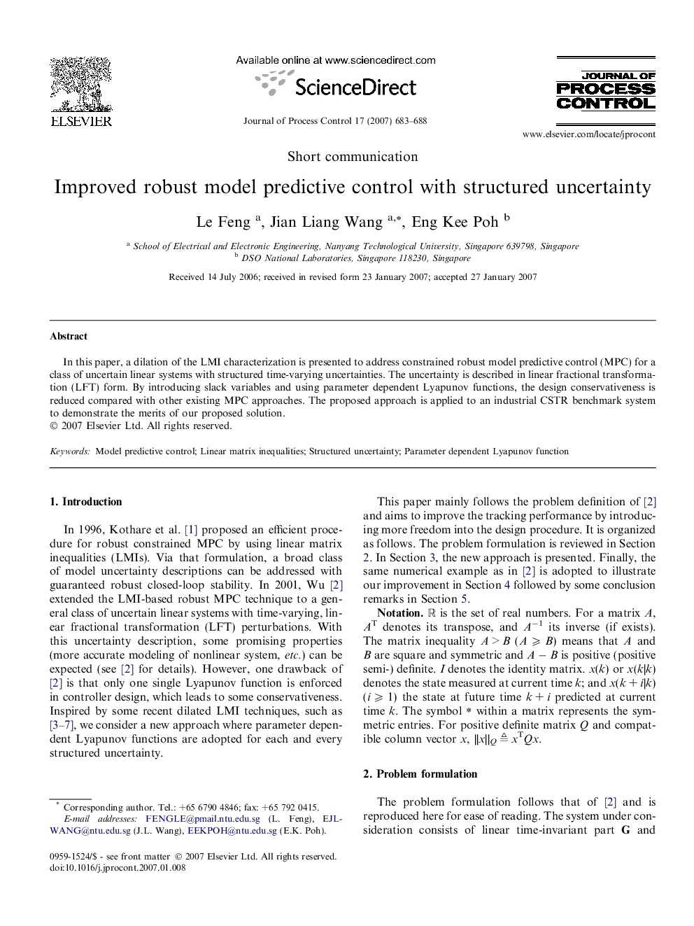 Improved robust model predictive control with structured uncertainty