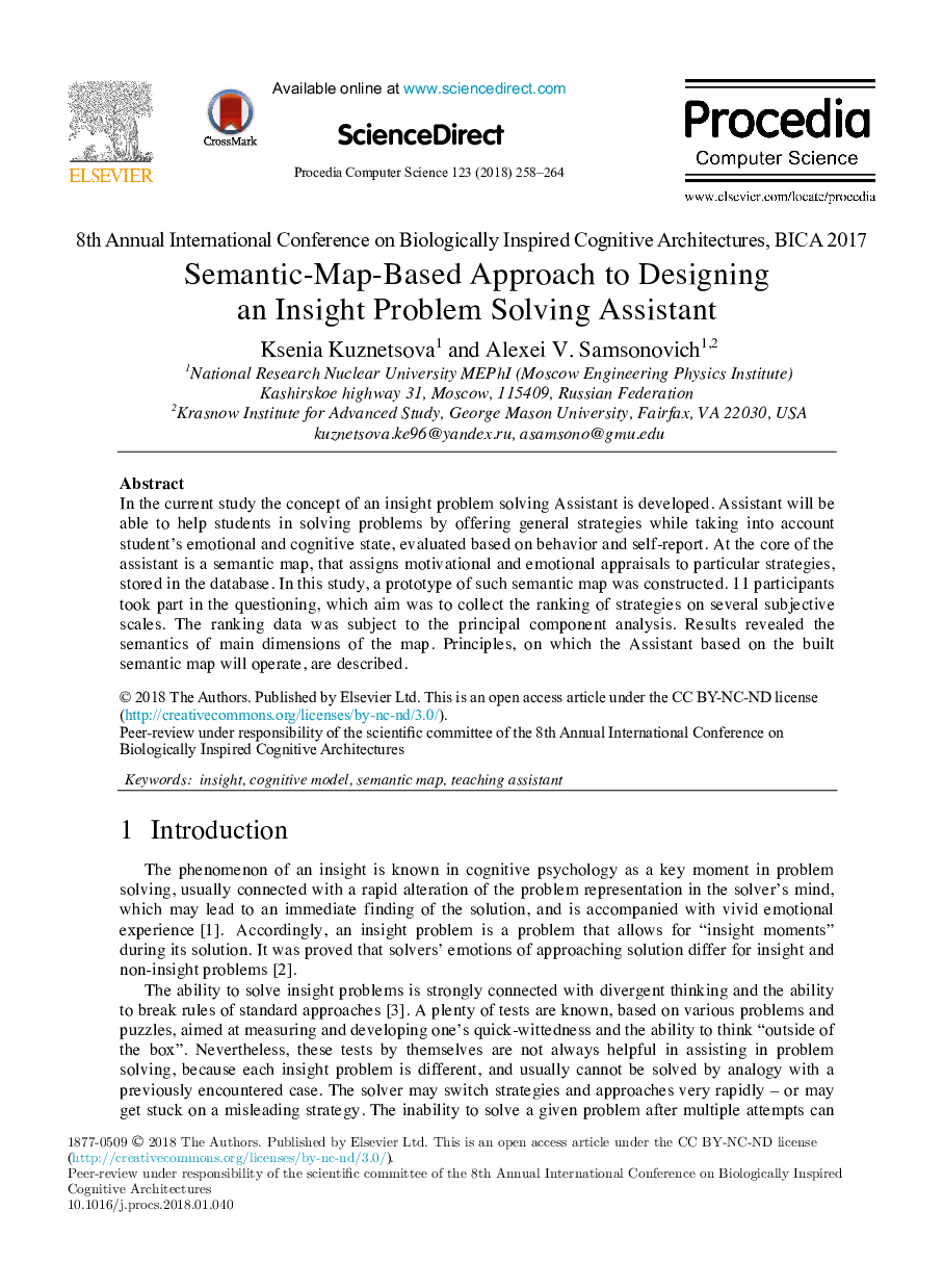 Semantic-Map-Based Approach to Designing an Insight Problem Solving Assistant