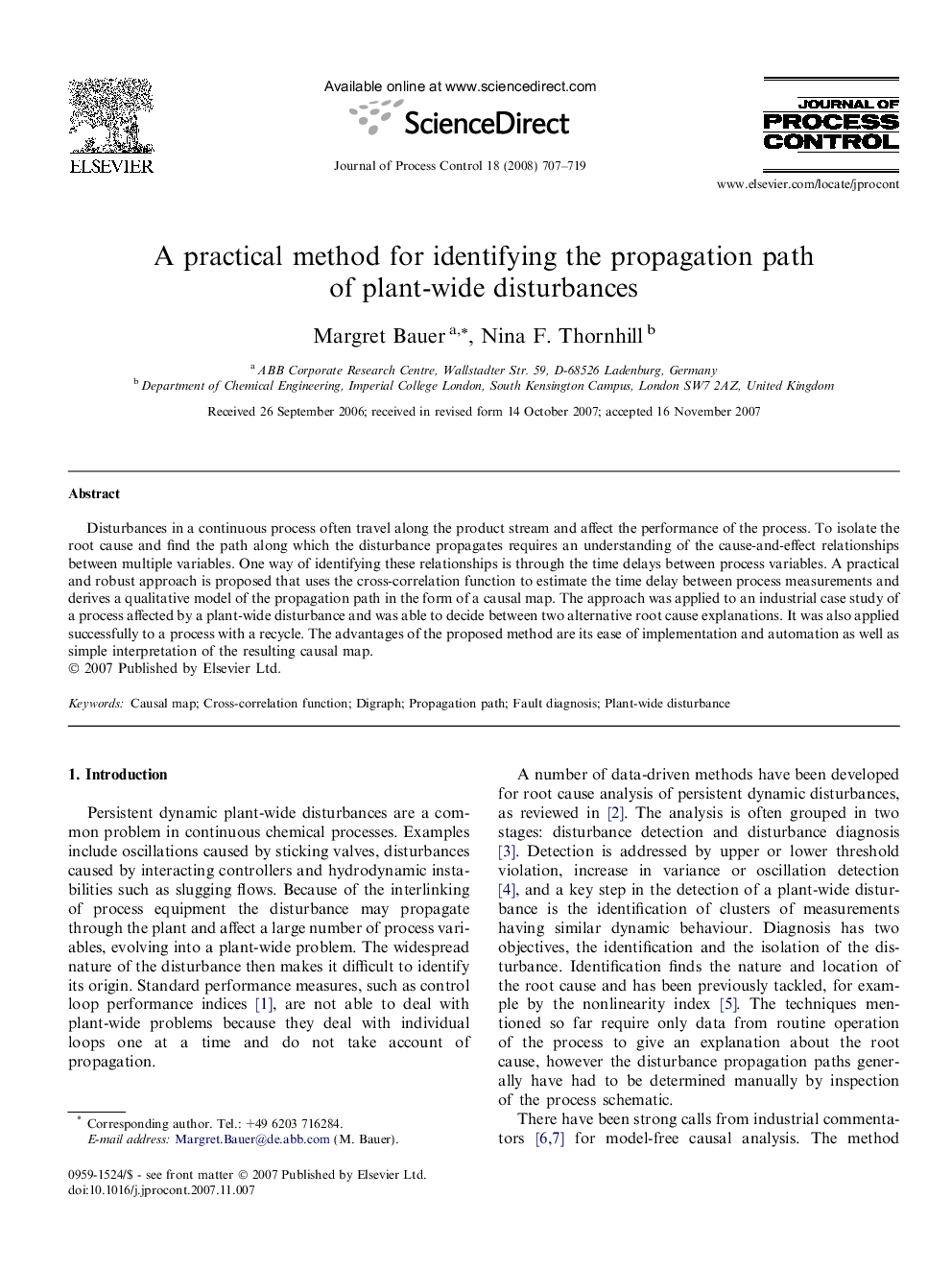 A practical method for identifying the propagation path of plant-wide disturbances