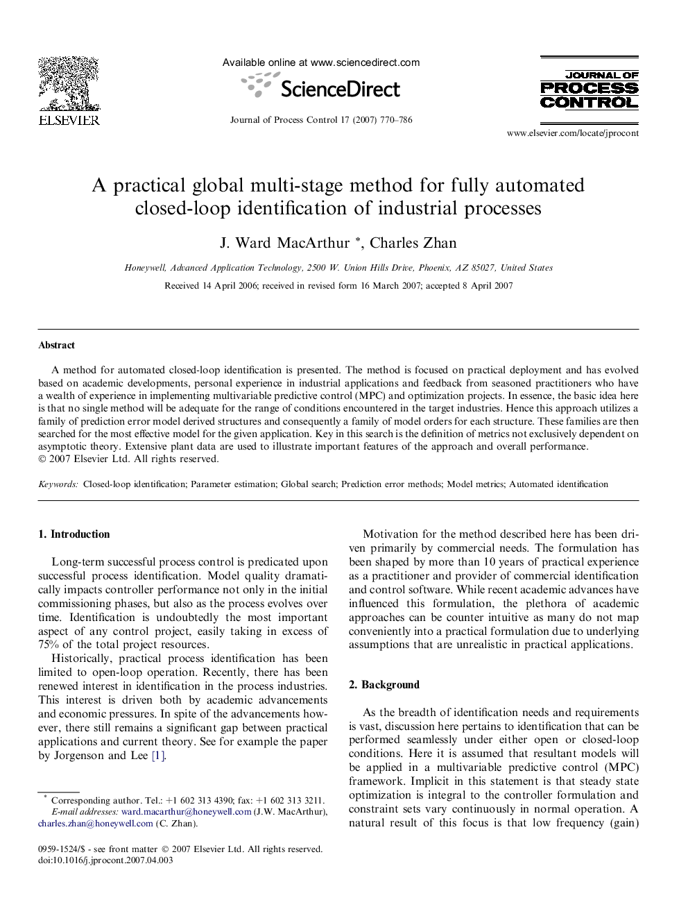 A practical global multi-stage method for fully automated closed-loop identification of industrial processes