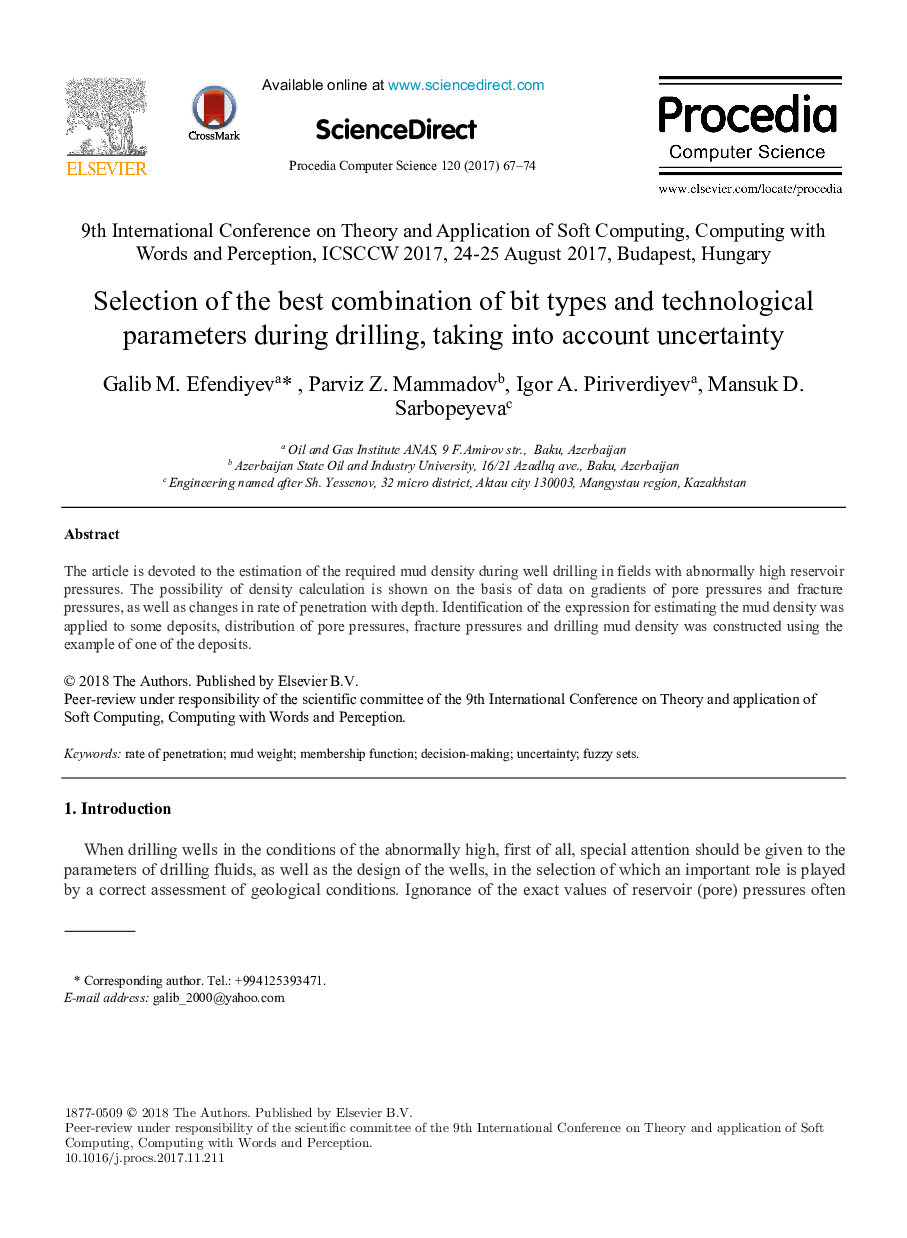 Selection of the best combination of bit types and technological parameters during drilling, taking into account uncertainty