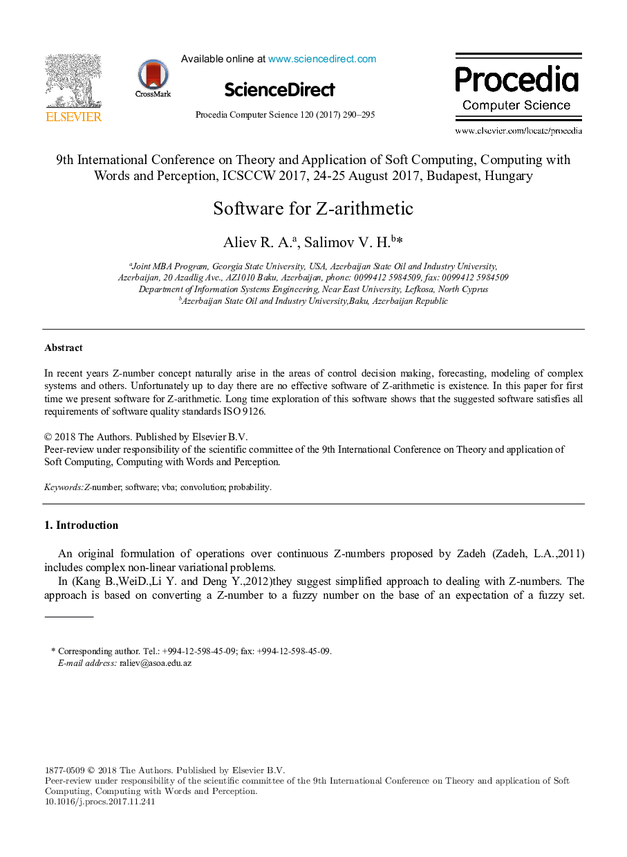 Software for Z-arithmetic