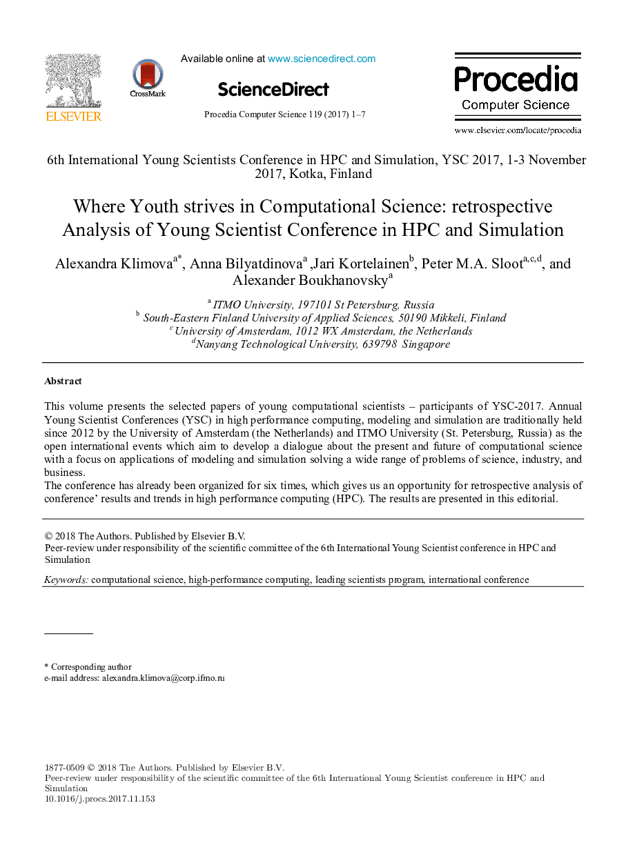 Where Youth strives in Computational Science: retrospective Analysis of Young Scientist Conference in HPC and Simulation