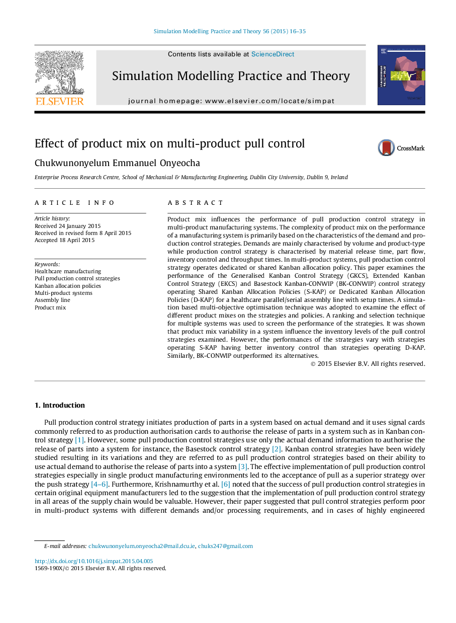 Effect of product mix on multi-product pull control