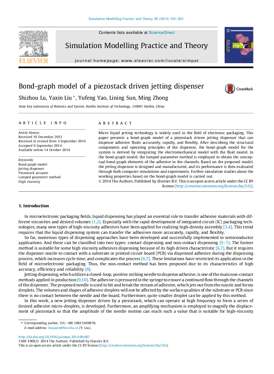 Bond-graph model of a piezostack driven jetting dispenser