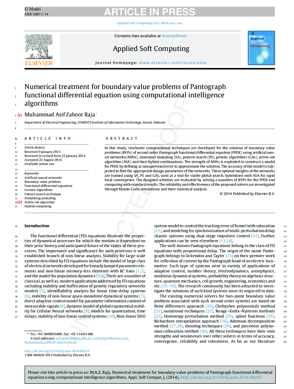 Numerical treatment for boundary value problems of Pantograph functional differential equation using computational intelligence algorithms