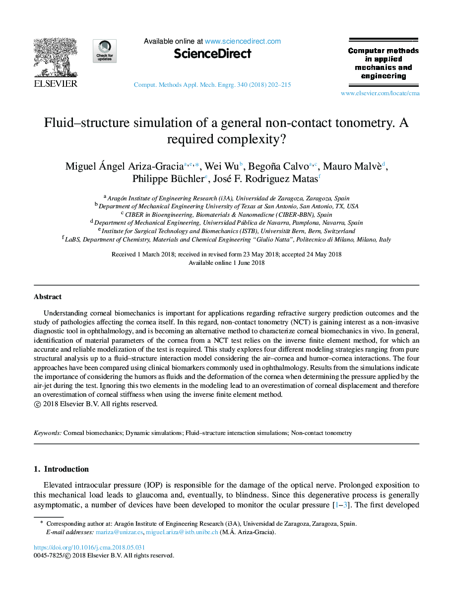 Fluid-structure simulation of a general non-contact tonometry. A required complexity?