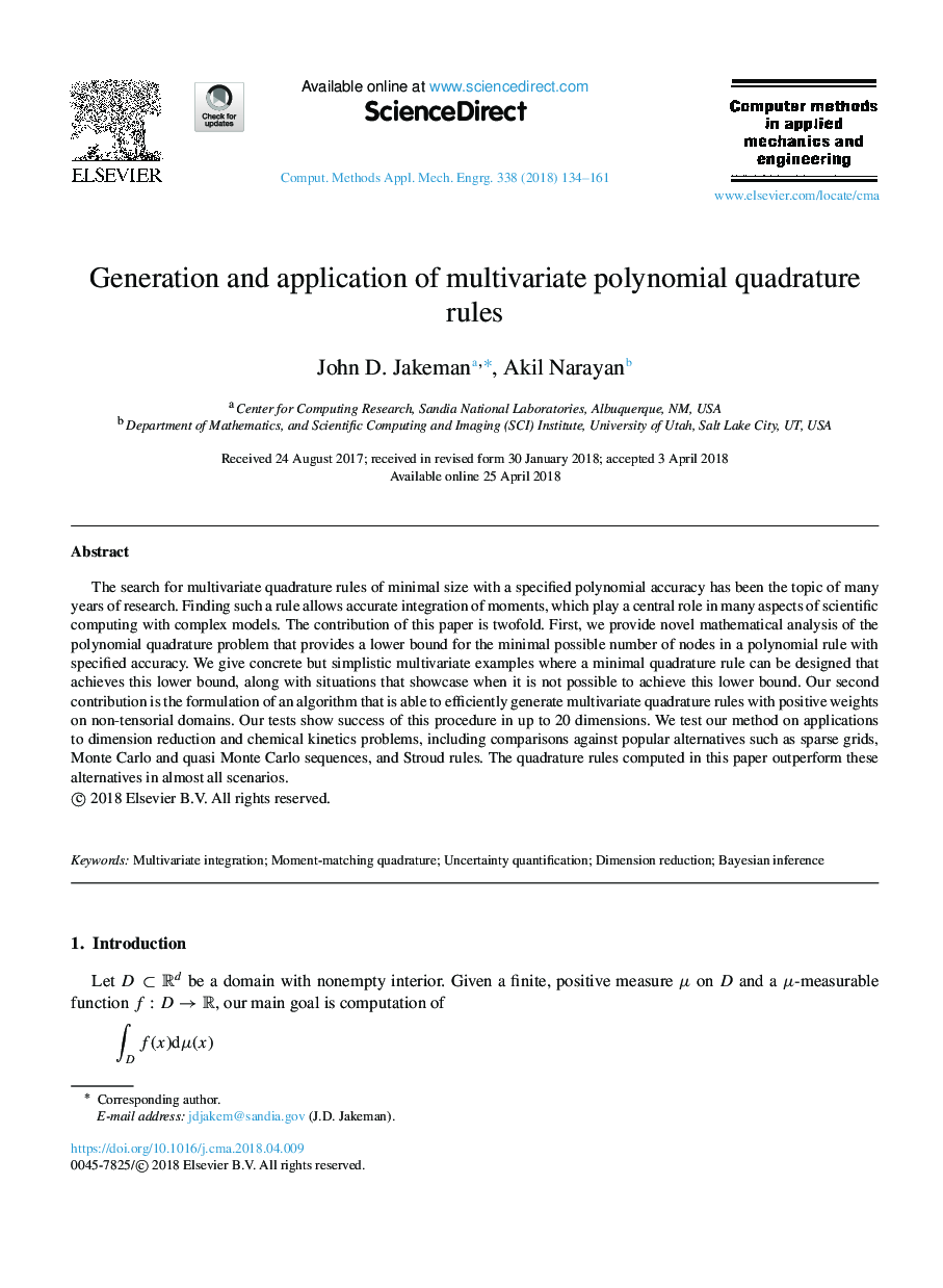 Generation and application of multivariate polynomial quadrature rules
