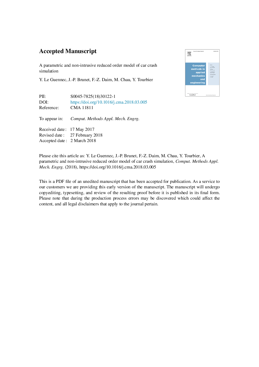 A parametric and non-intrusive reduced order model of car crash simulation