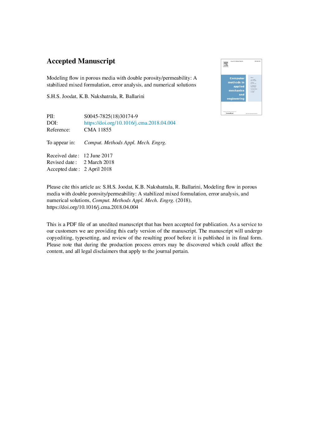 Modeling flow in porous media with double porosity/permeability: A stabilized mixed formulation, error analysis, and numerical solutions