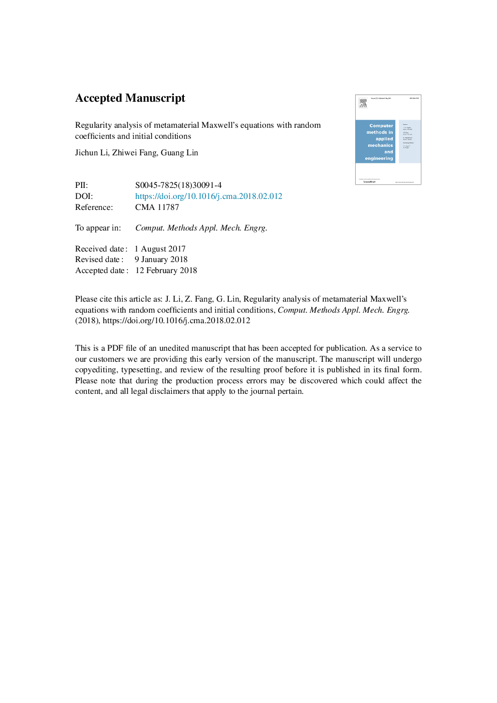 Regularity analysis of metamaterial Maxwell's equations with random coefficients and initial conditions