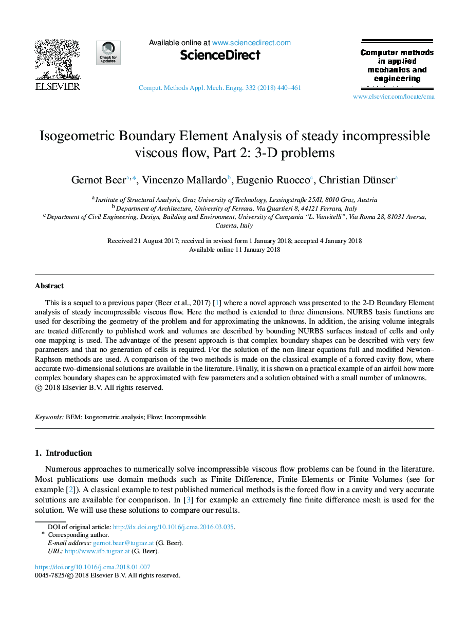 Isogeometric Boundary Element Analysis of steady incompressible viscous flow, Part 2: 3-D problems