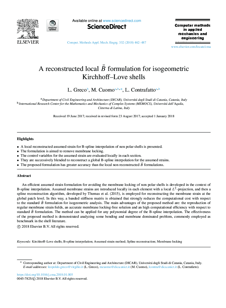A reconstructed local BÌ formulation for isogeometric Kirchhoff-Love shells