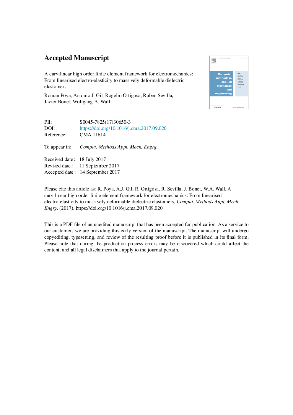 A curvilinear high order finite element framework for electromechanics: From linearised electro-elasticity to massively deformable dielectric elastomers