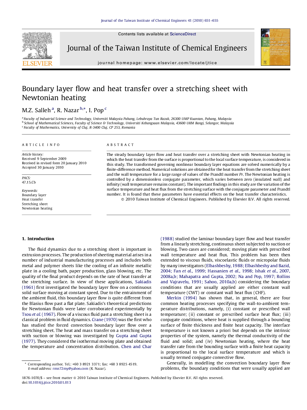 Boundary layer flow and heat transfer over a stretching sheet with Newtonian heating