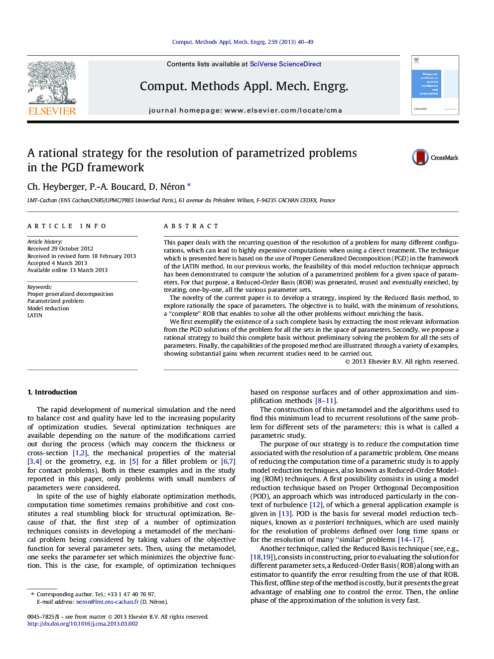 A rational strategy for the resolution of parametrized problems in the PGD framework