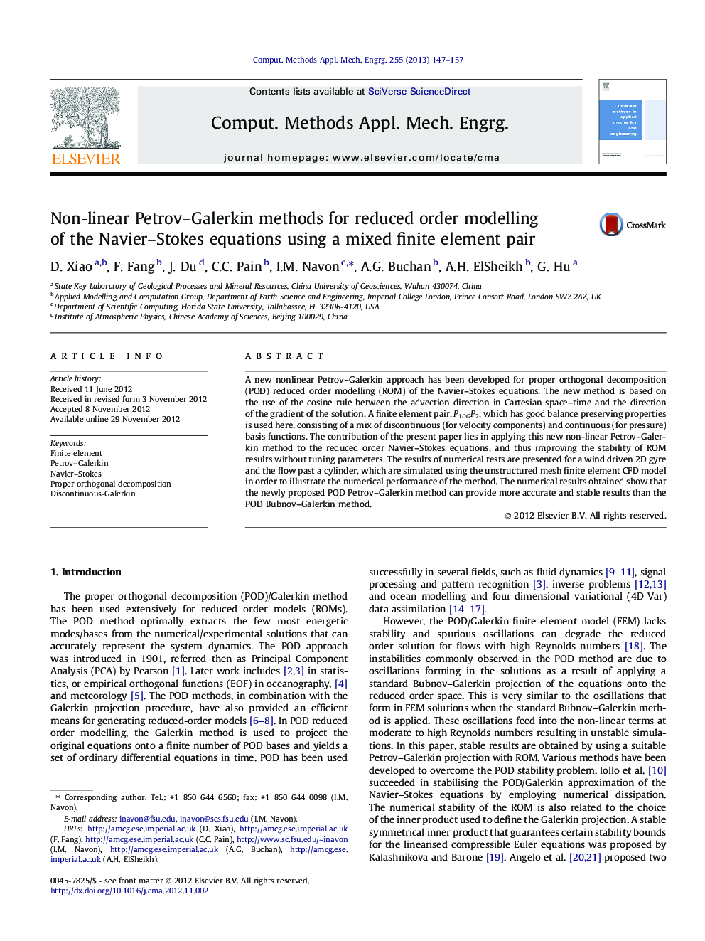 Non-linear Petrov-Galerkin methods for reduced order modelling of the Navier-Stokes equations using a mixed finite element pair