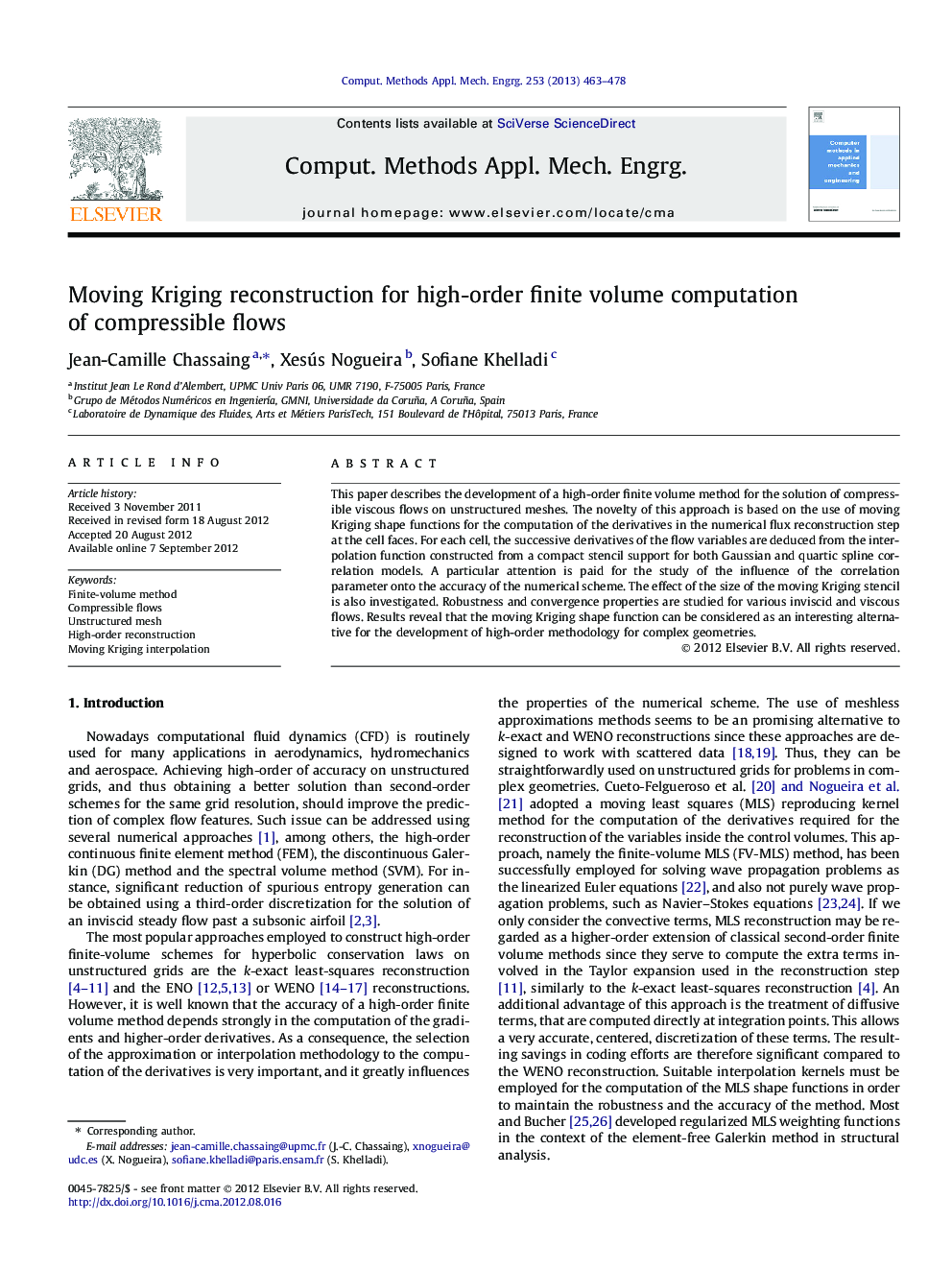 Moving Kriging reconstruction for high-order finite volume computation of compressible flows