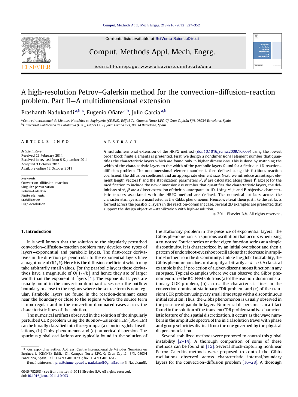 A high-resolution Petrov-Galerkin method for the convection-diffusion-reaction problem. Part II-A multidimensional extension