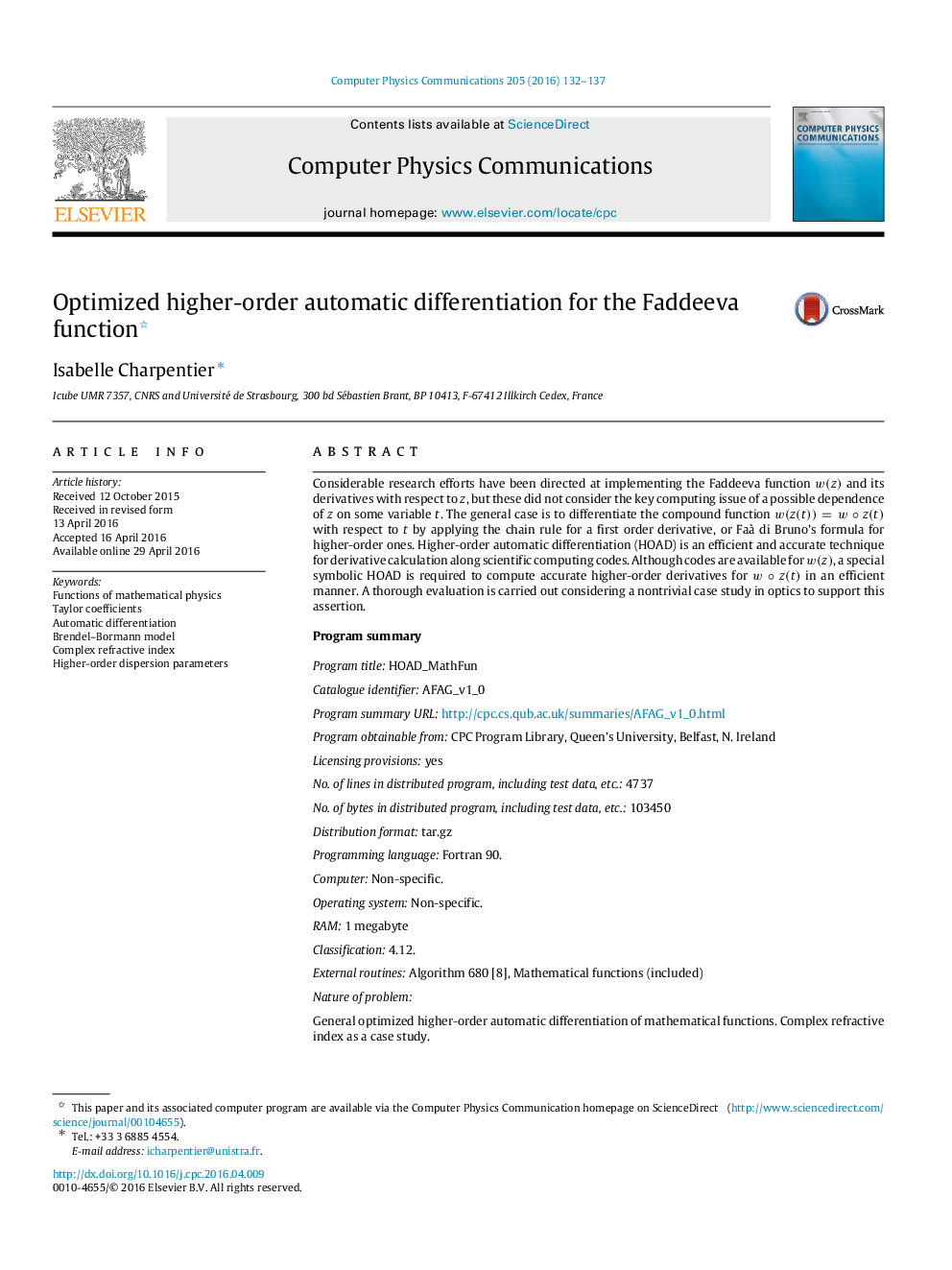 Optimized higher-order automatic differentiation for the Faddeeva function