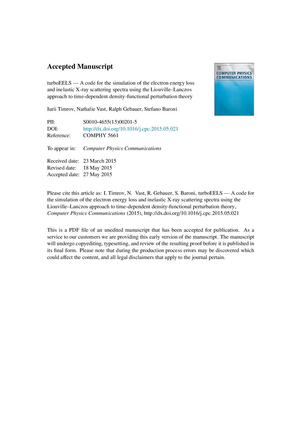 turboEELS-A code for the simulation of the electron energy loss and inelastic X-ray scattering spectra using the Liouville-Lanczos approach to time-dependent density-functional perturbation theory