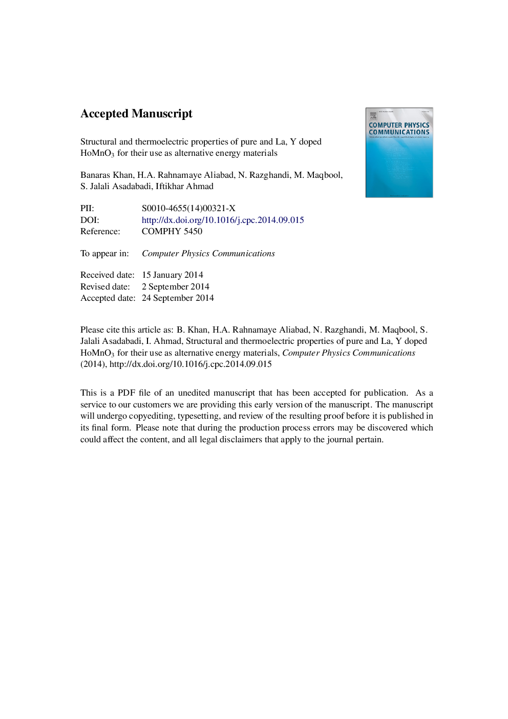 Structural and thermoelectric properties of pure and La, Y doped HoMnO3 for their use as alternative energy materials