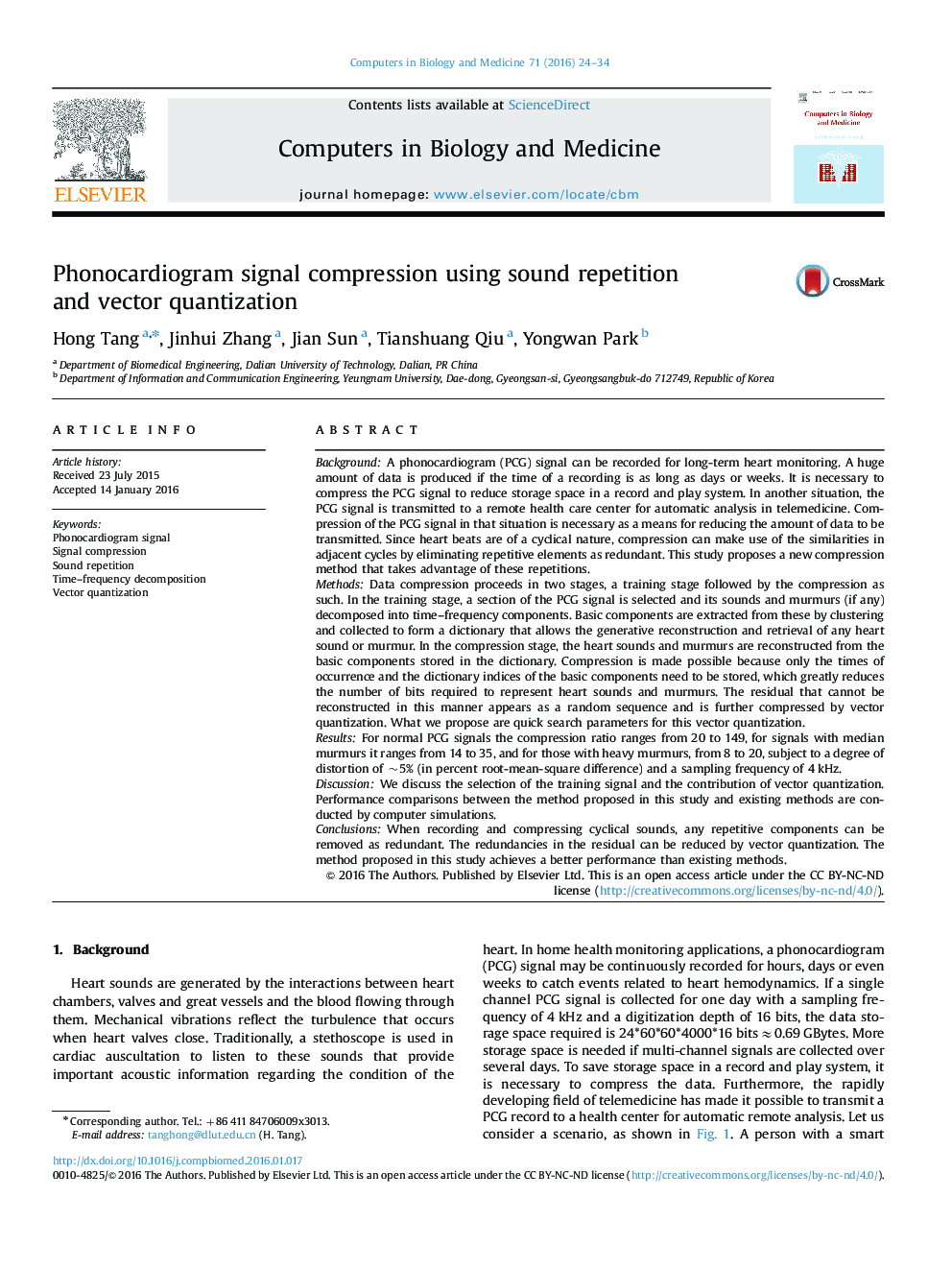 Phonocardiogram signal compression using sound repetition and vector quantization