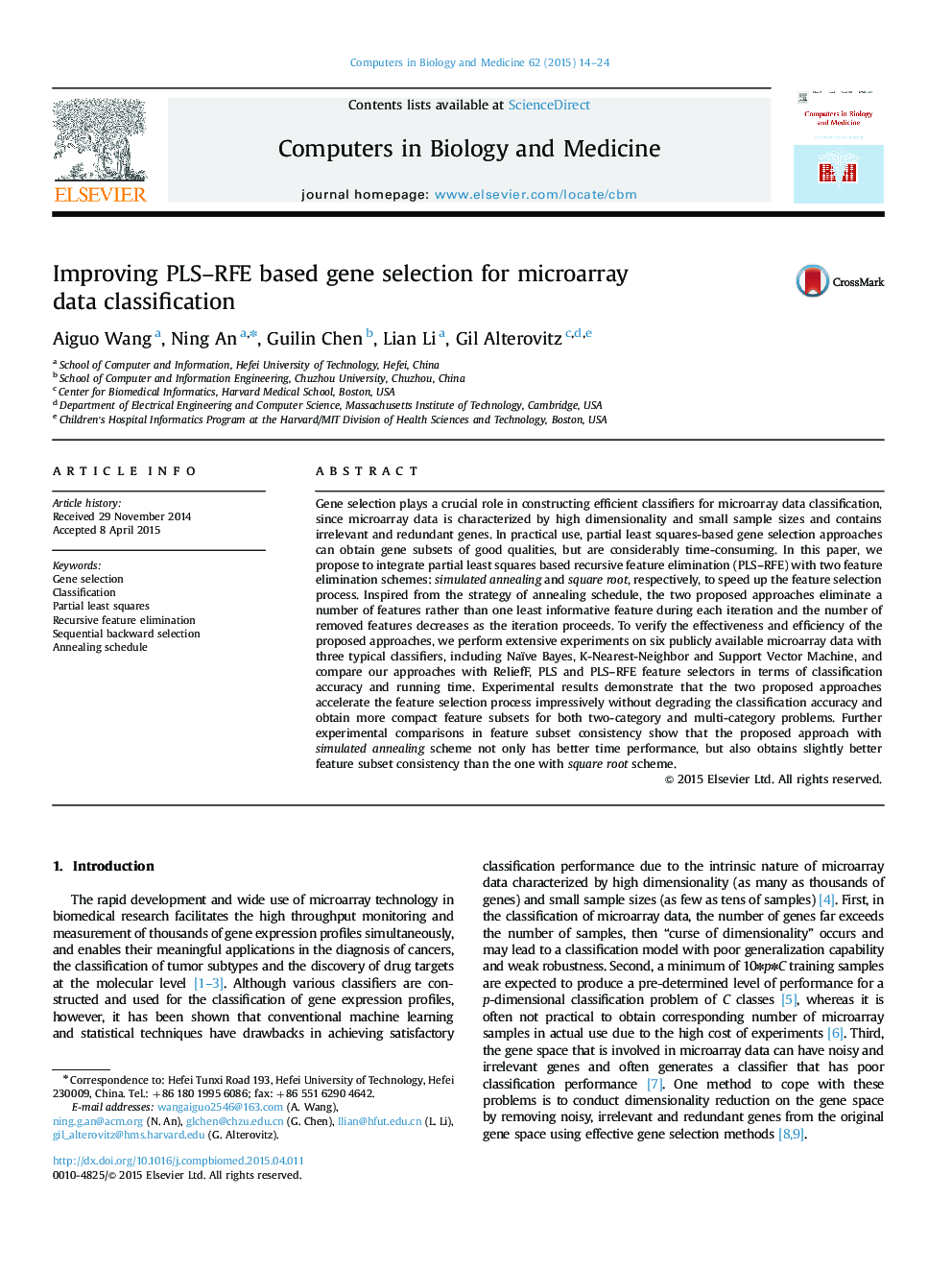 Improving PLS-RFE based gene selection for microarray data classification