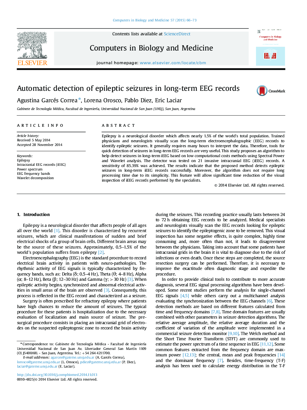 Automatic detection of epileptic seizures in long-term EEG records