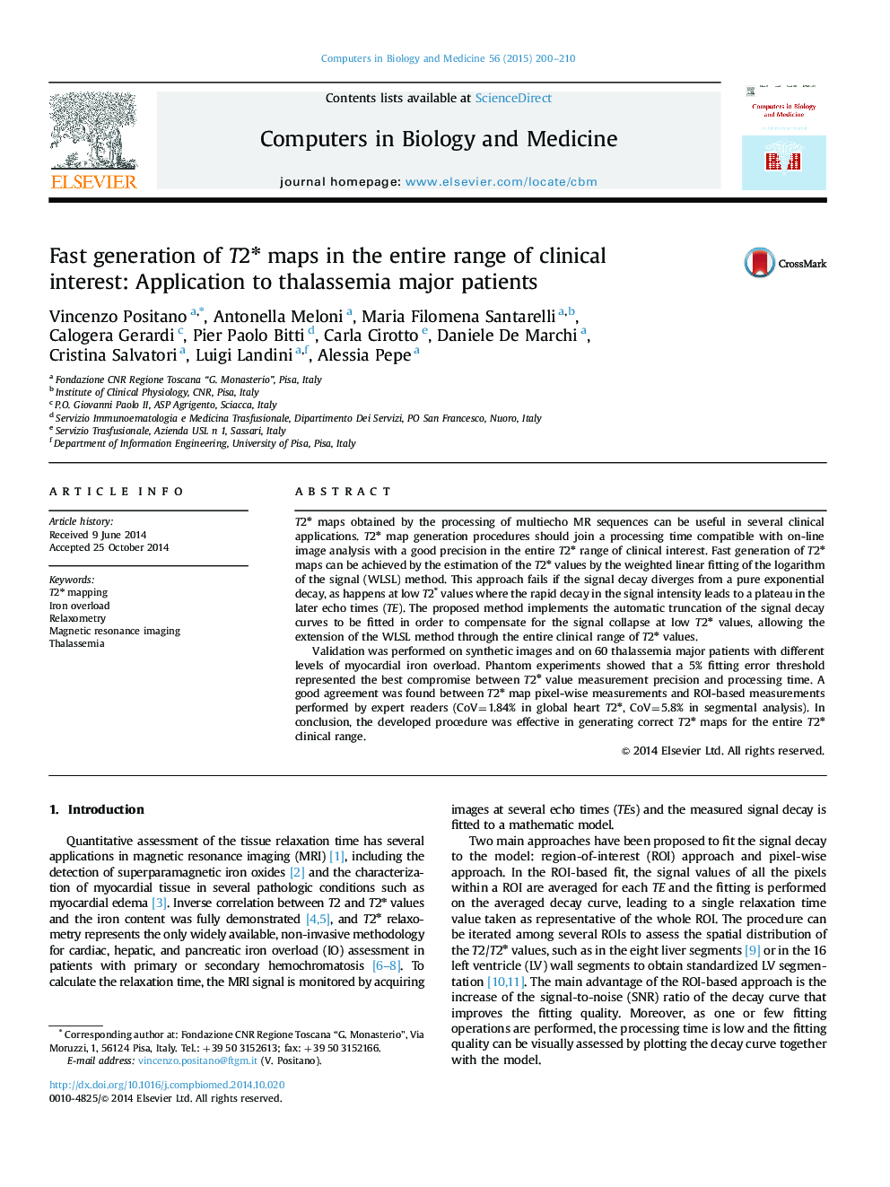 Fast generation of T2â maps in the entire range of clinical interest: Application to thalassemia major patients