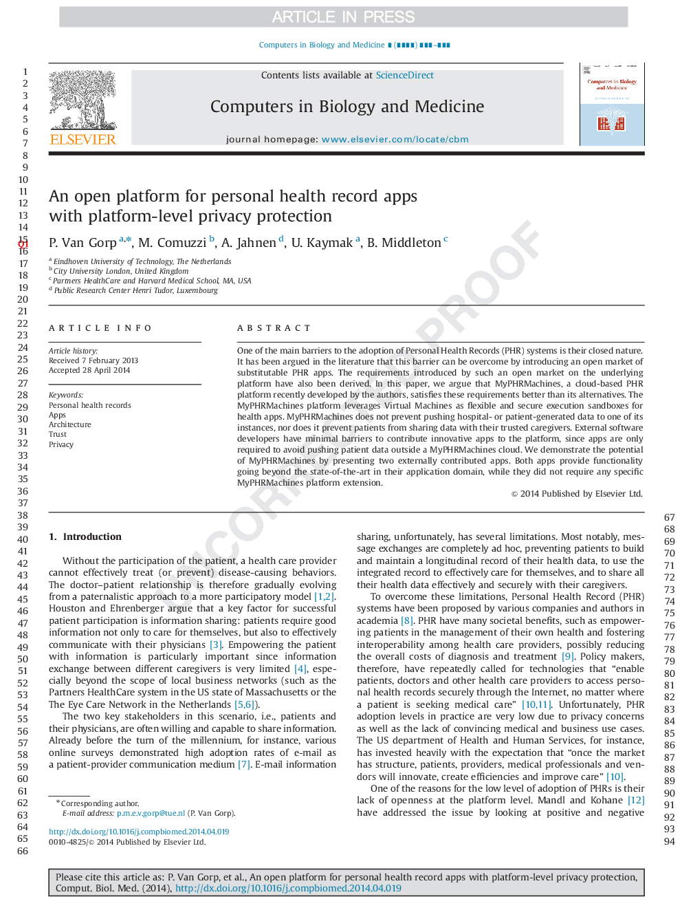 An open platform for personal health record apps with platform-level privacy protection