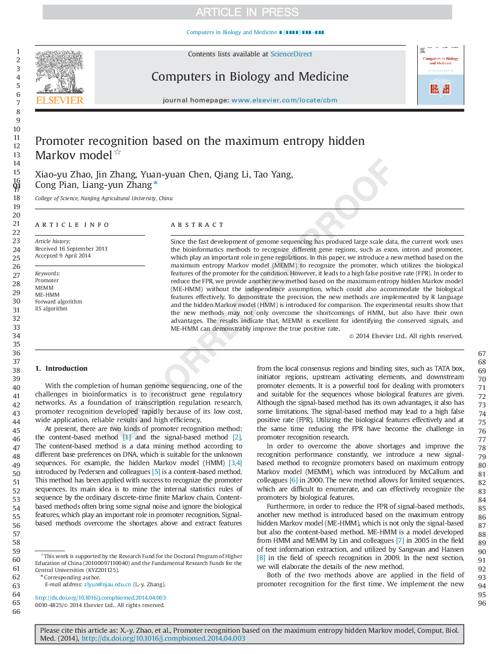 Promoter recognition based on the maximum entropy hidden Markov model