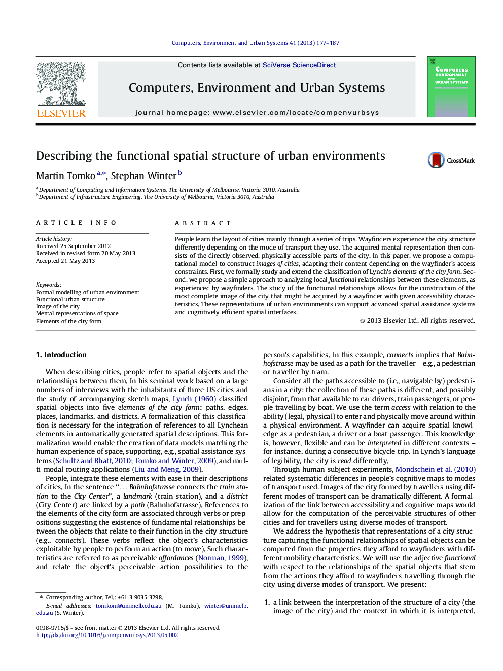 Describing the functional spatial structure of urban environments