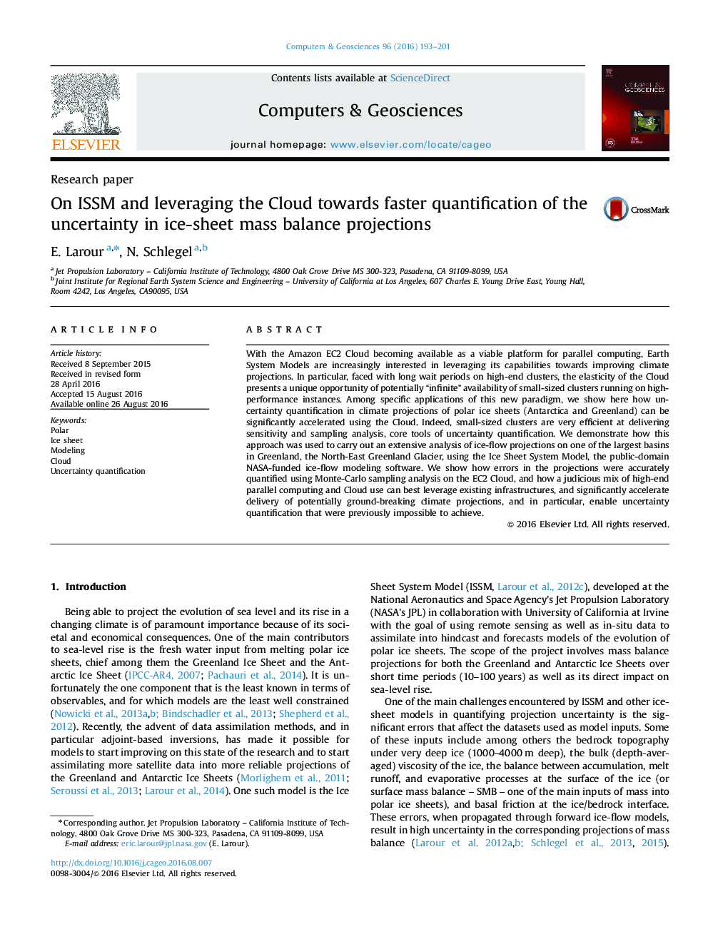 On ISSM and leveraging the Cloud towards faster quantification of the uncertainty in ice-sheet mass balance projections