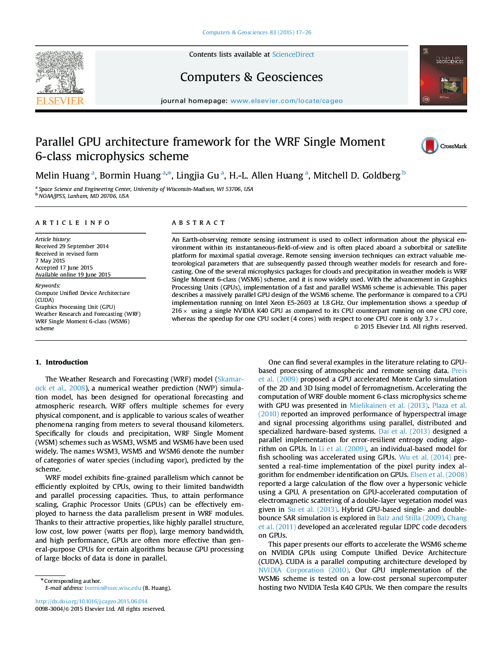 Parallel GPU architecture framework for the WRF Single Moment 6-class microphysics scheme