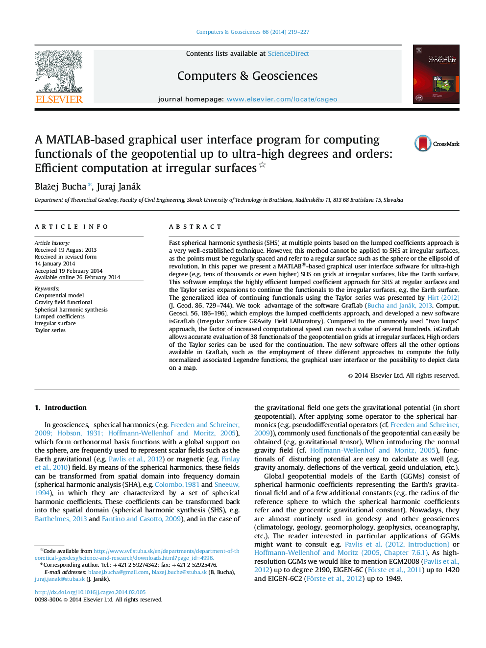 A MATLAB-based graphical user interface program for computing functionals of the geopotential up to ultra-high degrees and orders: Efficient computation at irregular surfaces