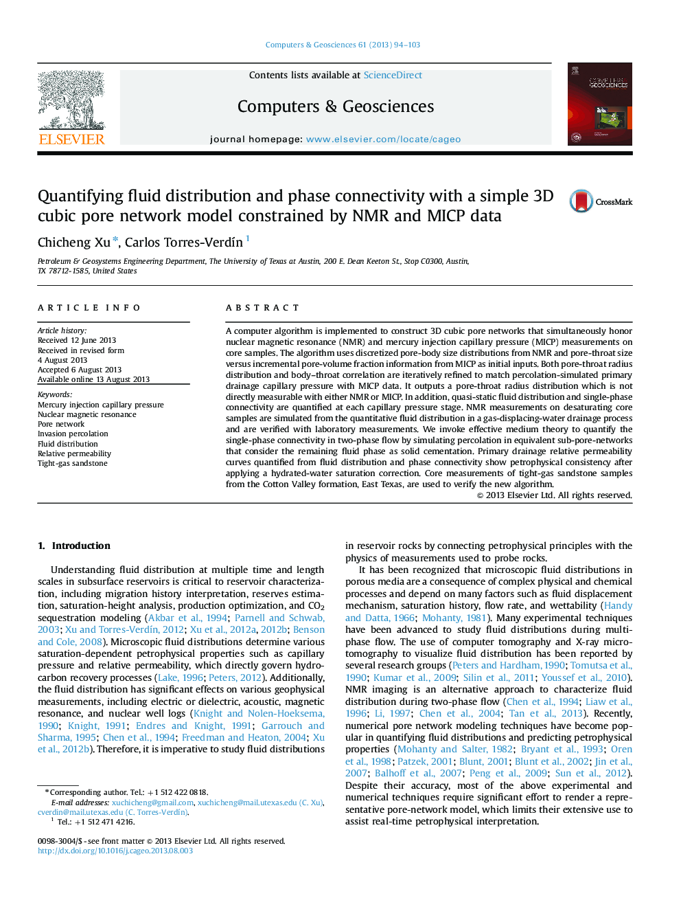 Quantifying fluid distribution and phase connectivity with a simple 3D cubic pore network model constrained by NMR and MICP data